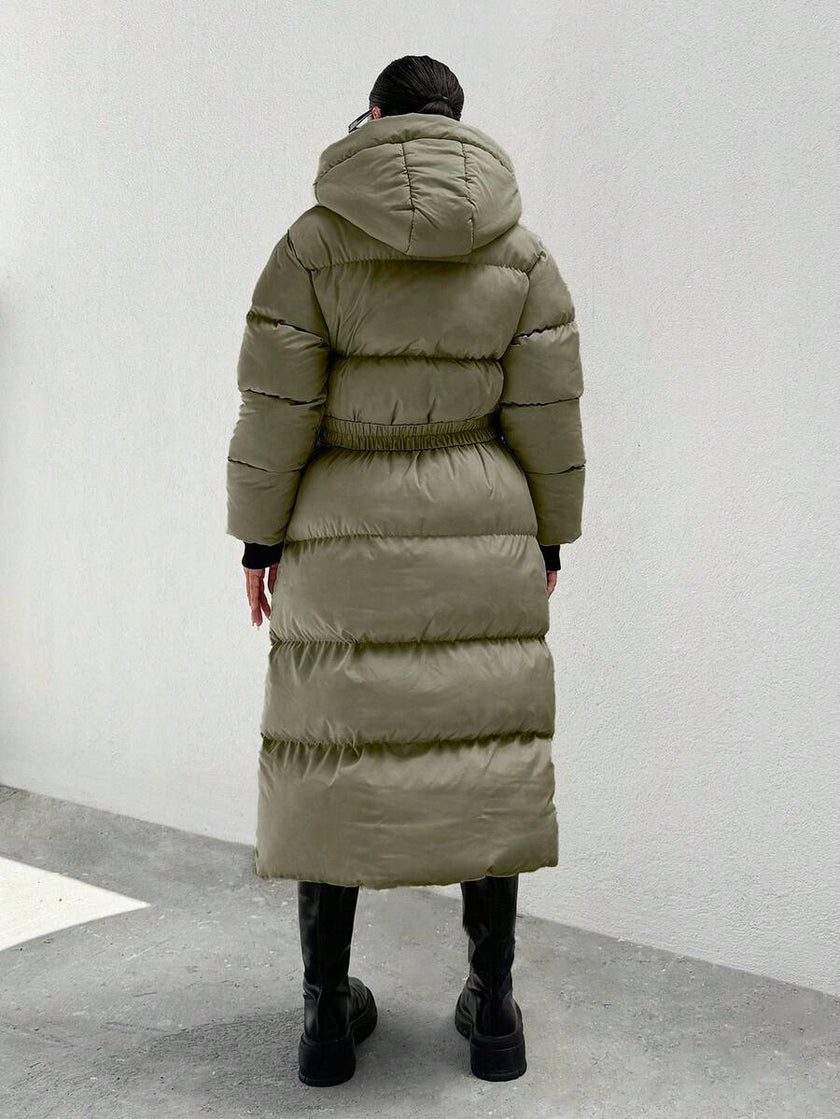 Quilted Long Puffer Coat Black - 37