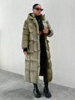 Quilted Long Puffer Coat Black - 38