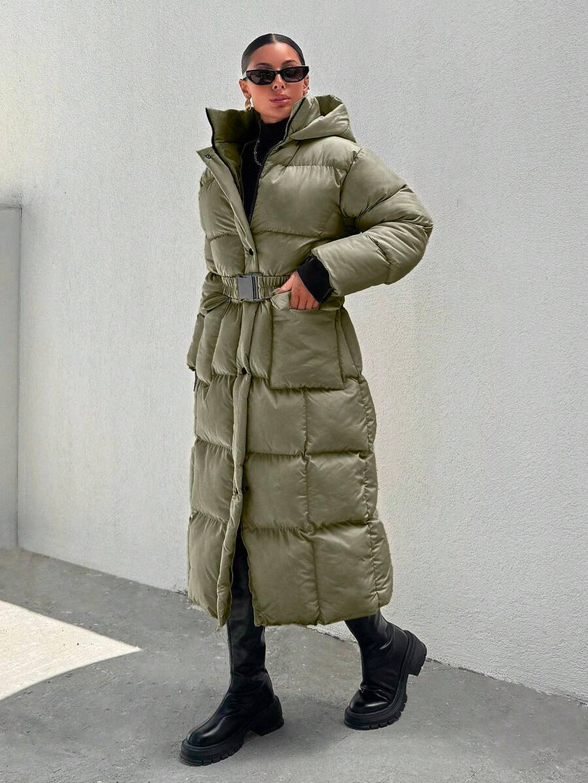 Quilted Long Puffer Coat Black - 43