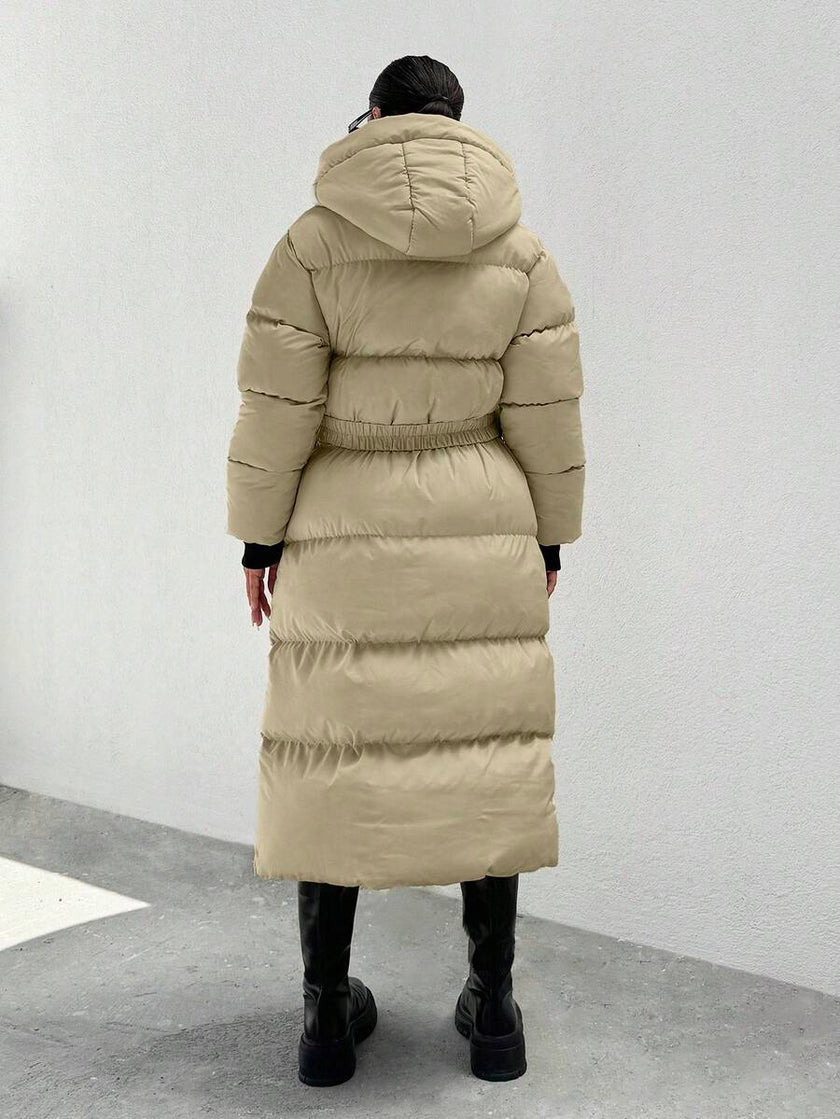 Quilted Long Puffer Coat Black - 29