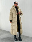 Quilted Long Puffer Coat Black - 30