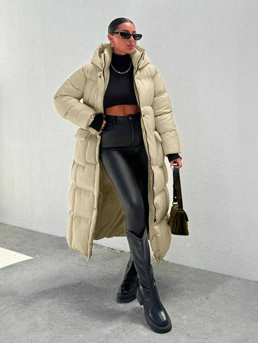 Quilted Long Puffer Coat Black - 31