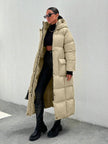 Quilted Long Puffer Coat Black - 32