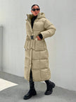 Quilted Long Puffer Coat Black - 35