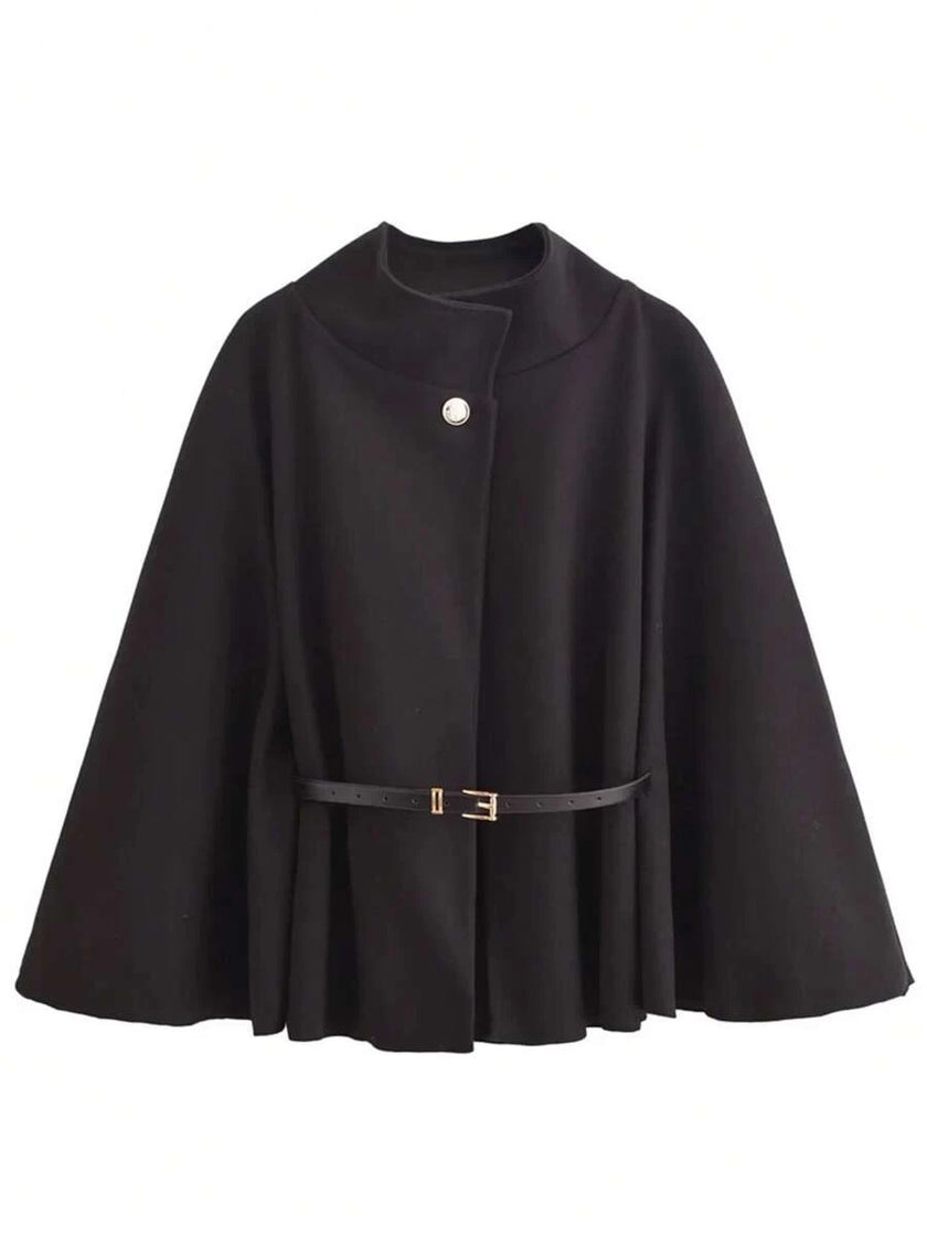 Elegant Woolen Coat Black - 4