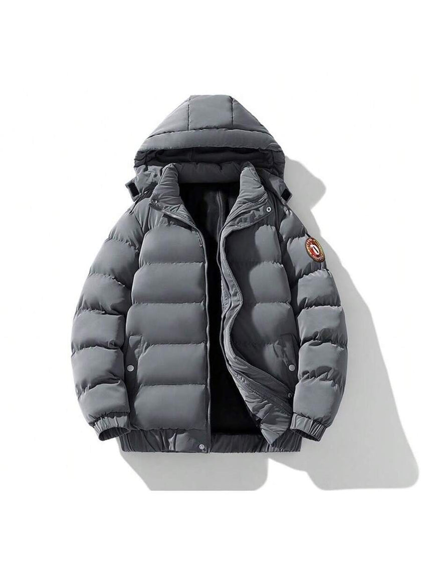 Hooded Puffer Jacket Grey - 3