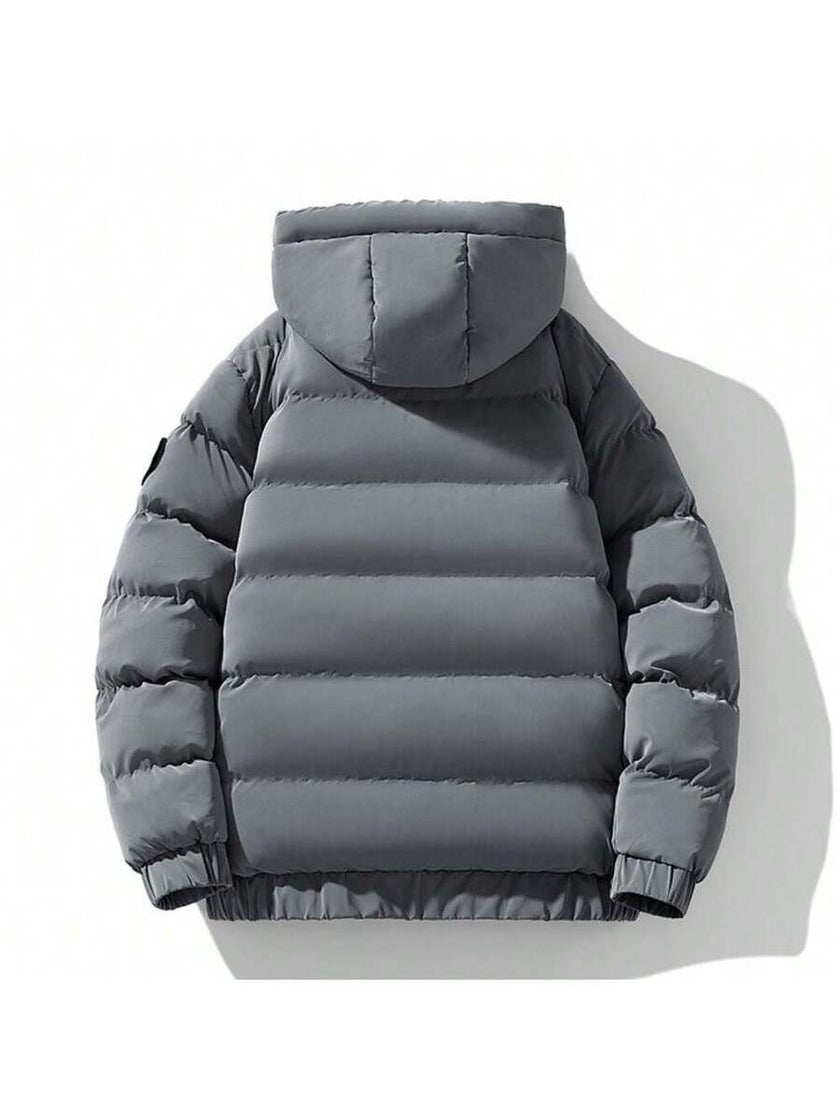 Hooded Puffer Jacket Grey - 4