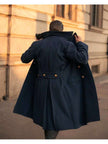 Navy Wool Blend Overcoat - 1