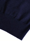 Navy V-Neck Sweater Knit Casual - 8