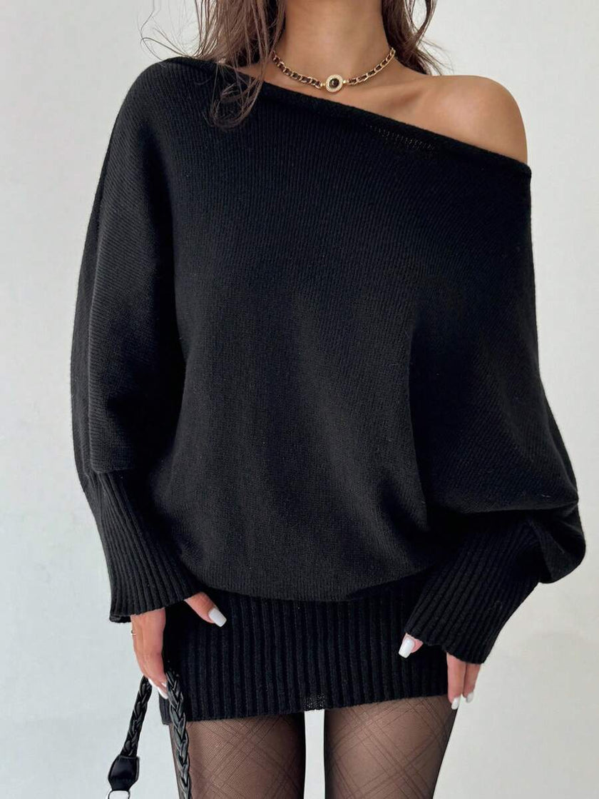 Ava – Winter Dress Women’s Stylish Asymmetric Sweater Dress | Casual - 4