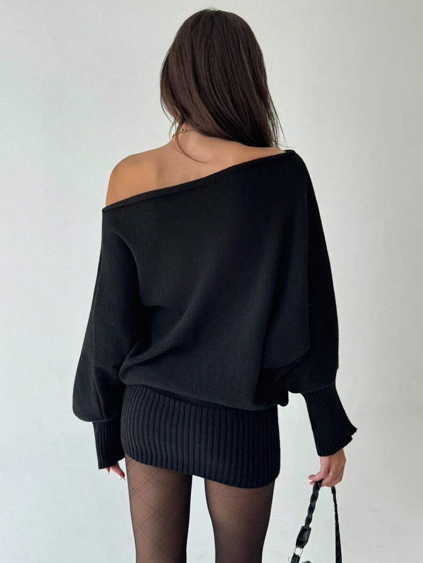 Ava – Winter Dress Women’s Stylish Asymmetric Sweater Dress | Casual - 3