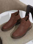 Chunky Chelsea Boots Brown Leather - 12