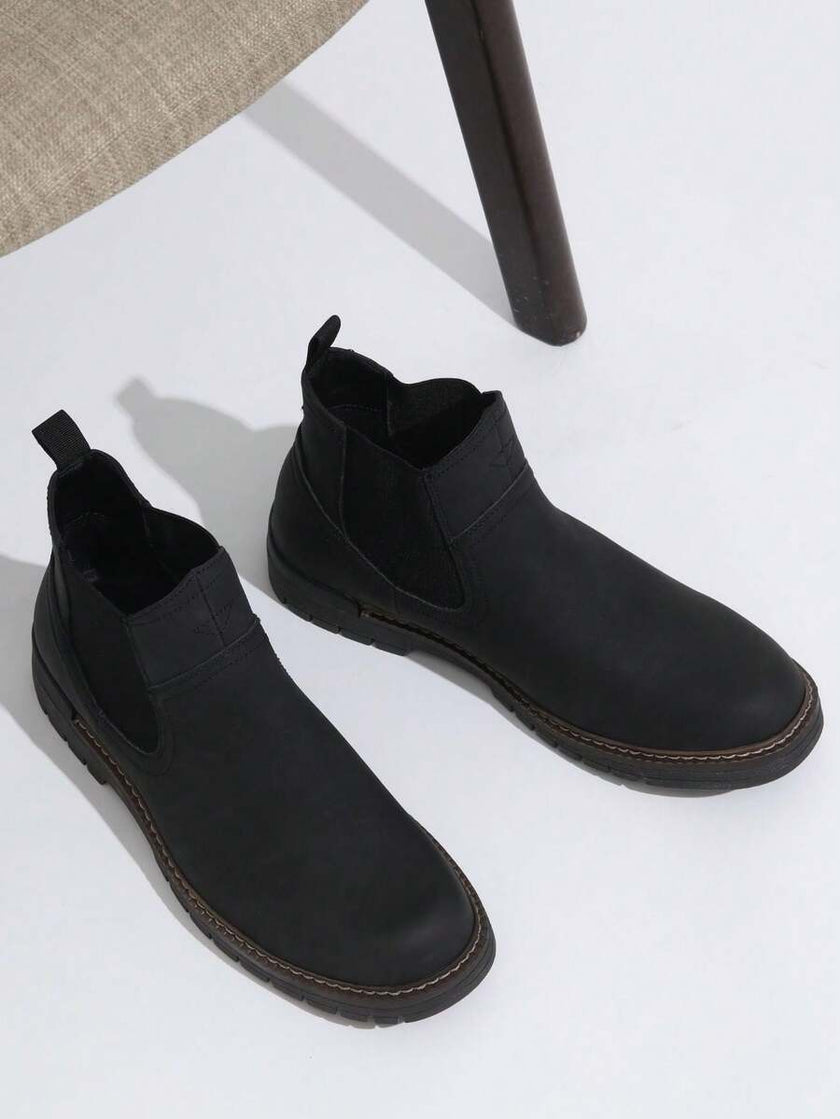 Chunky Chelsea Boots Brown Leather - 23