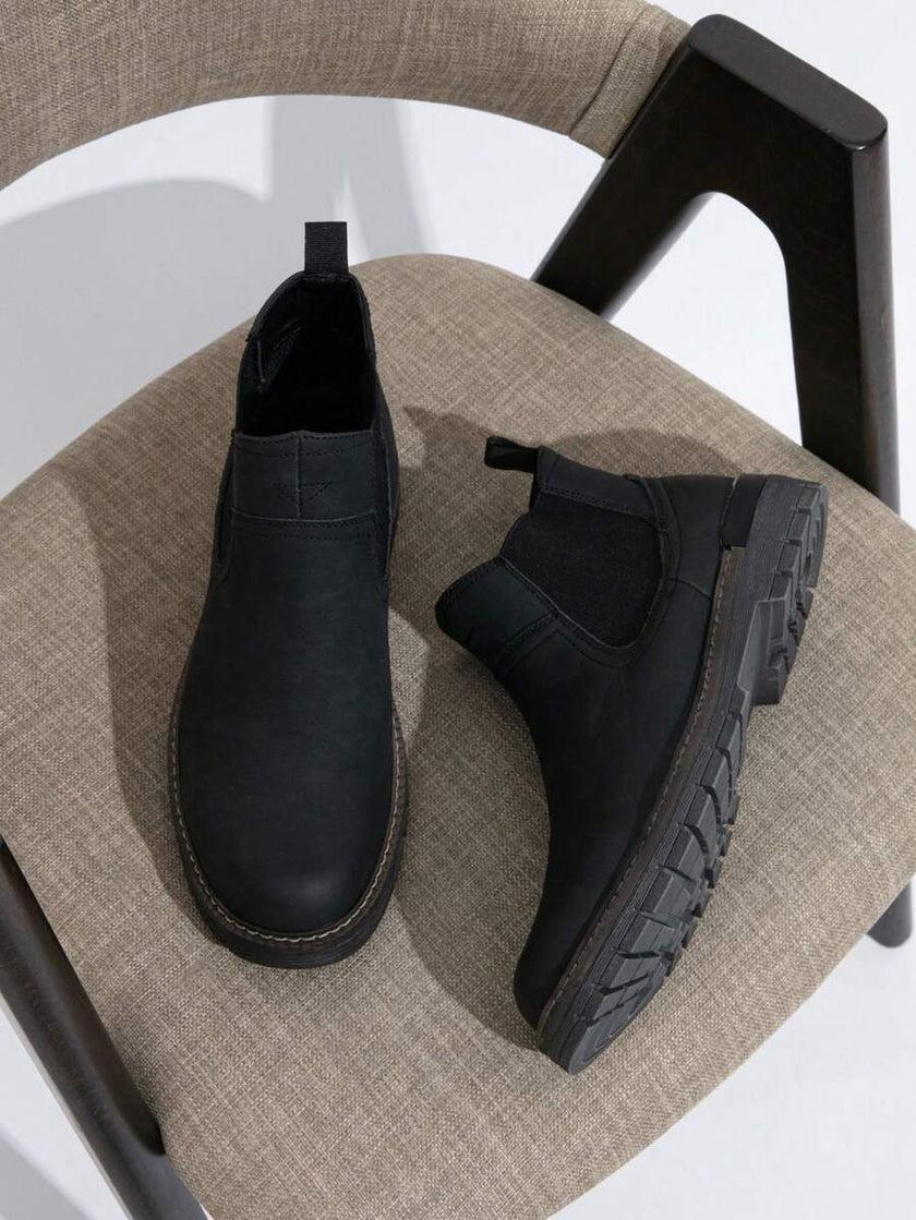 Chunky Chelsea Boots Brown Leather - 21