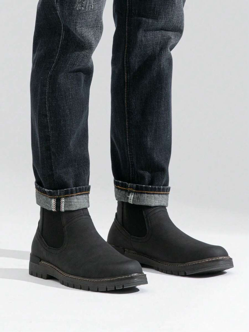 Chunky Chelsea Boots Brown Leather - 19