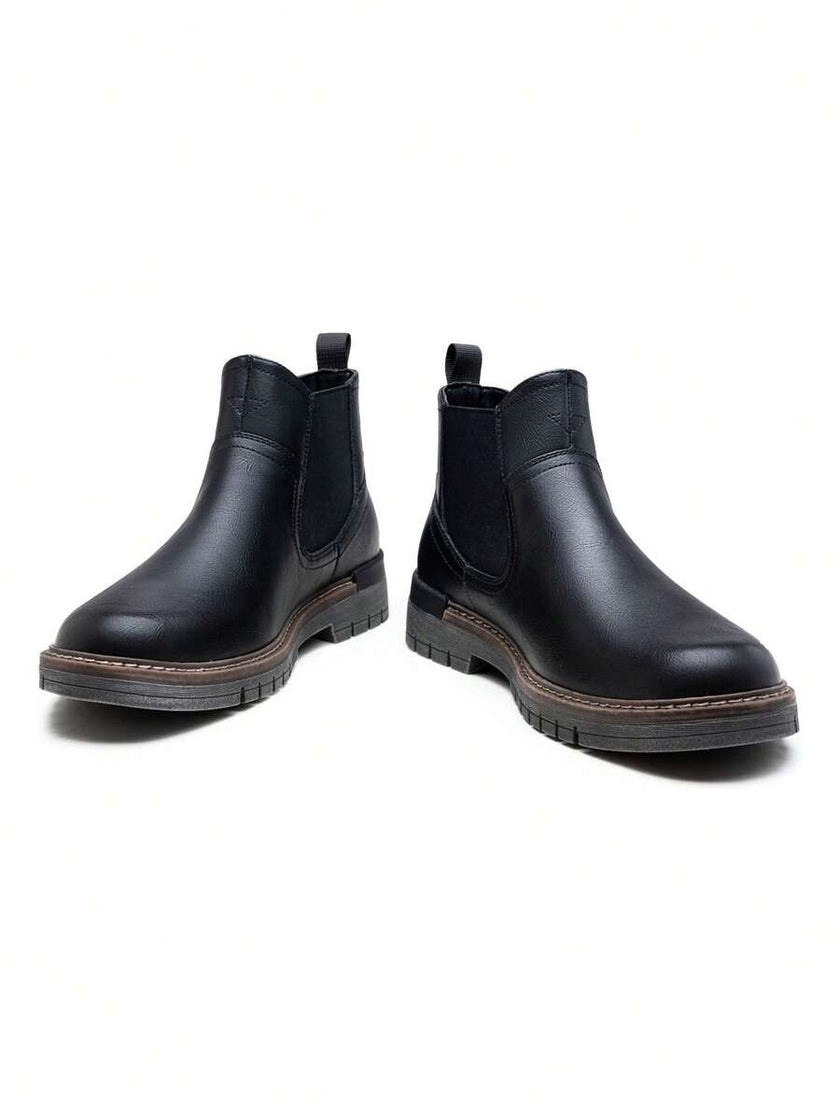Chunky Chelsea Boots Brown Leather - 7