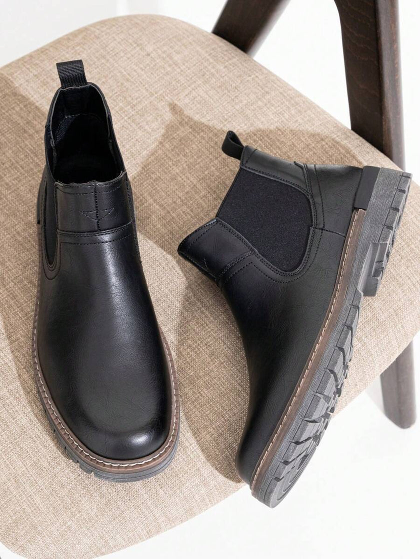 Chunky Chelsea Boots Brown Leather - 3