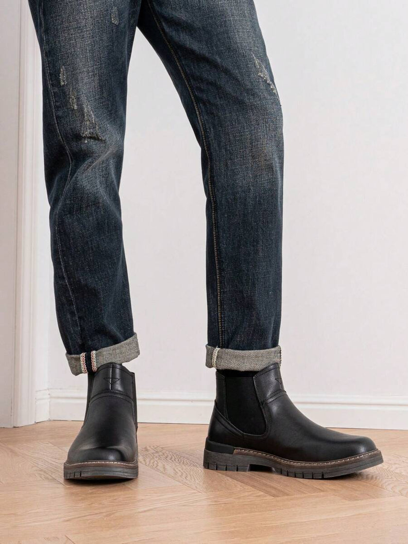 Chunky Chelsea Boots Brown Leather - 4