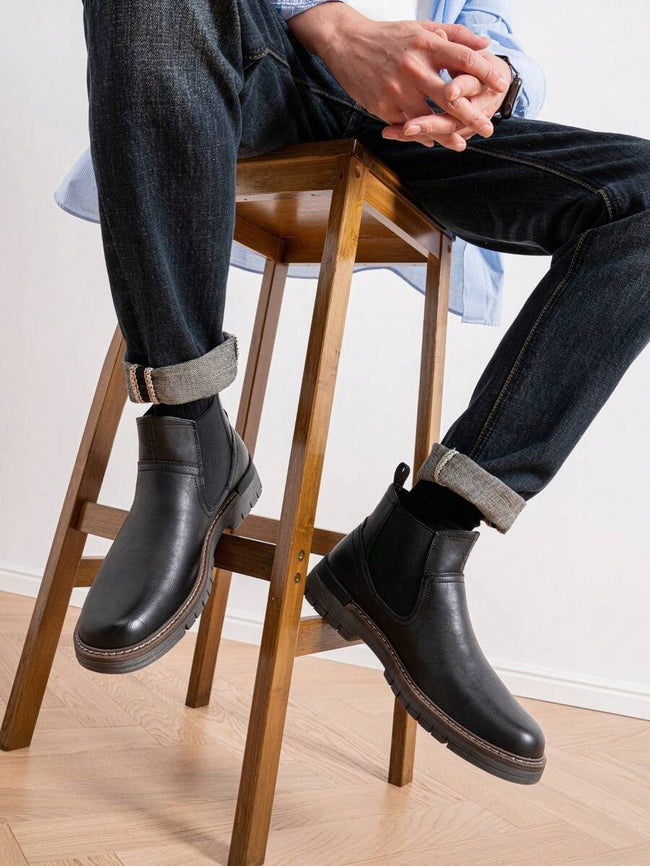 Chunky Chelsea Boots Brown Leather - 2