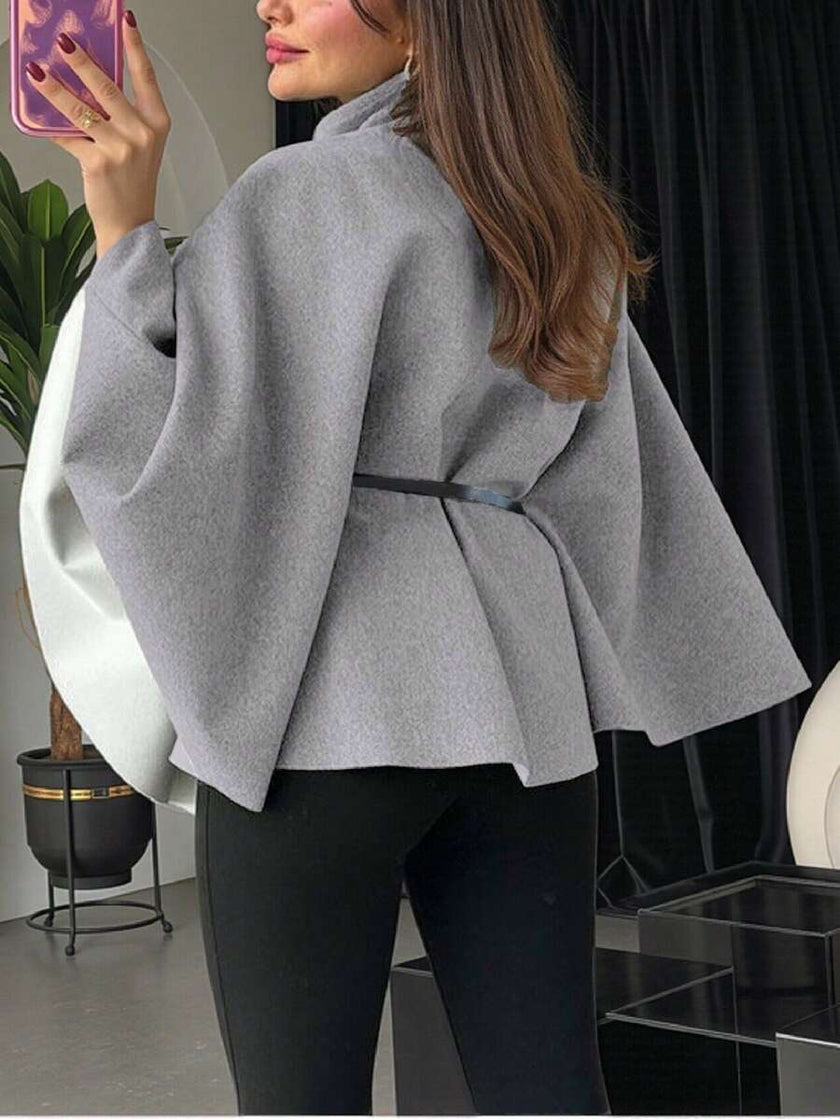 Elegant Woolen Coat Black - 30