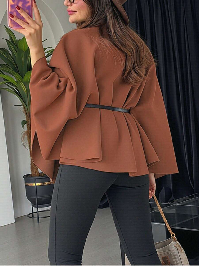 Elegant Woolen Coat Black - 33