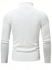 High Neck Knit Sweater White - 4