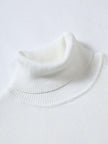 High Neck Knit Sweater White - 5