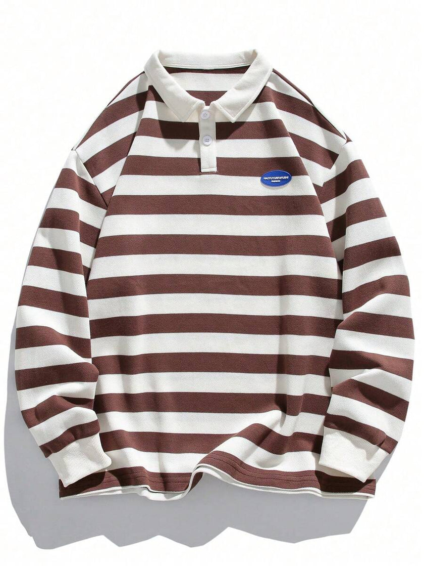 Striped Long Sleeve Sweatshirt - 17