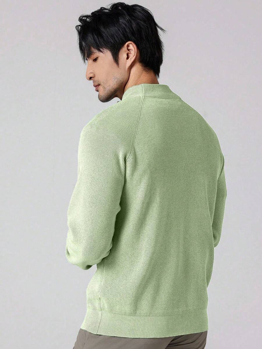 Stylish Half Zip Sweater - 46