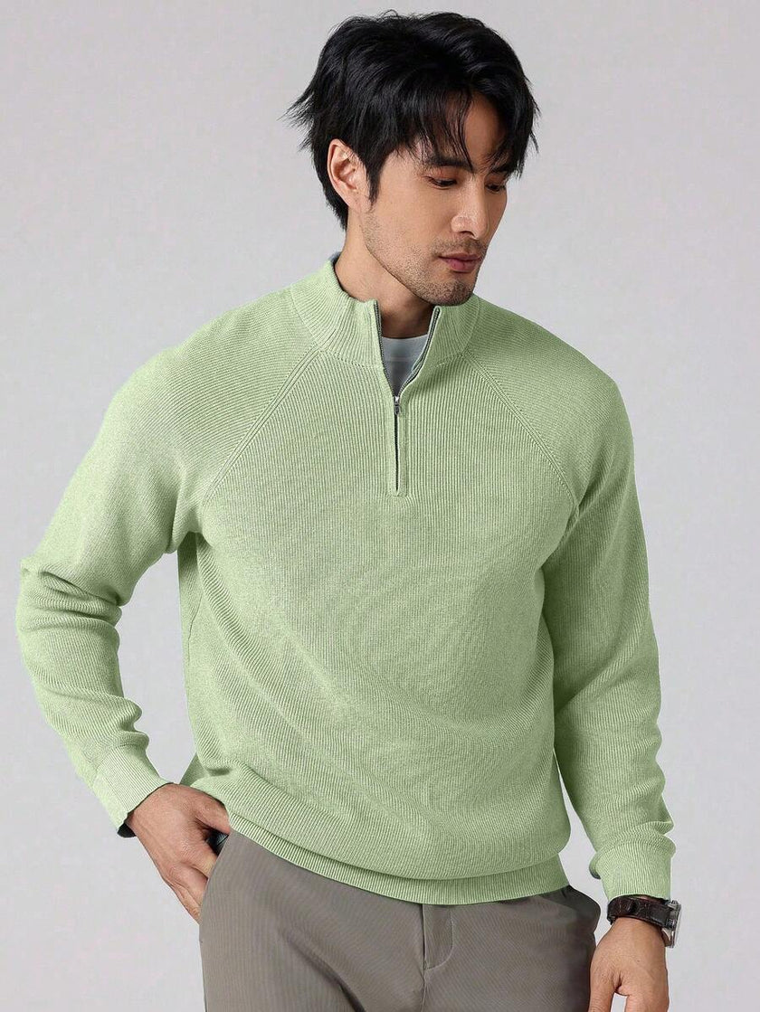 Stylish Half Zip Sweater - 50