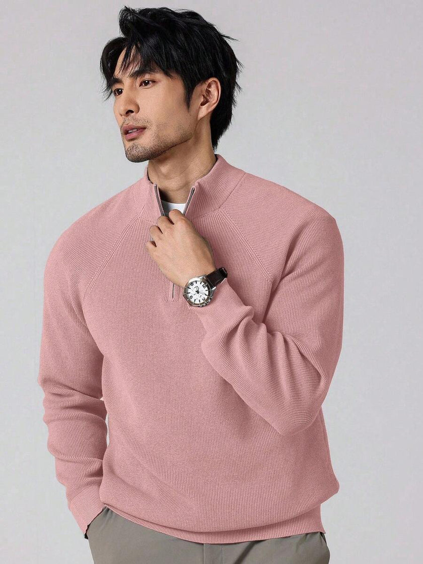 Stylish Half Zip Sweater - 53
