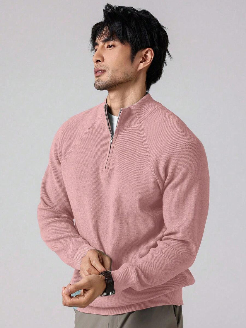 Stylish Half Zip Sweater - 56