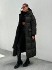 Quilted Long Puffer Coat Black - 57