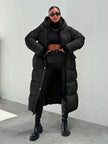 Quilted Long Puffer Coat Black - 58