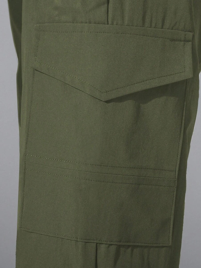 Black Cargo Trousers Drawstring