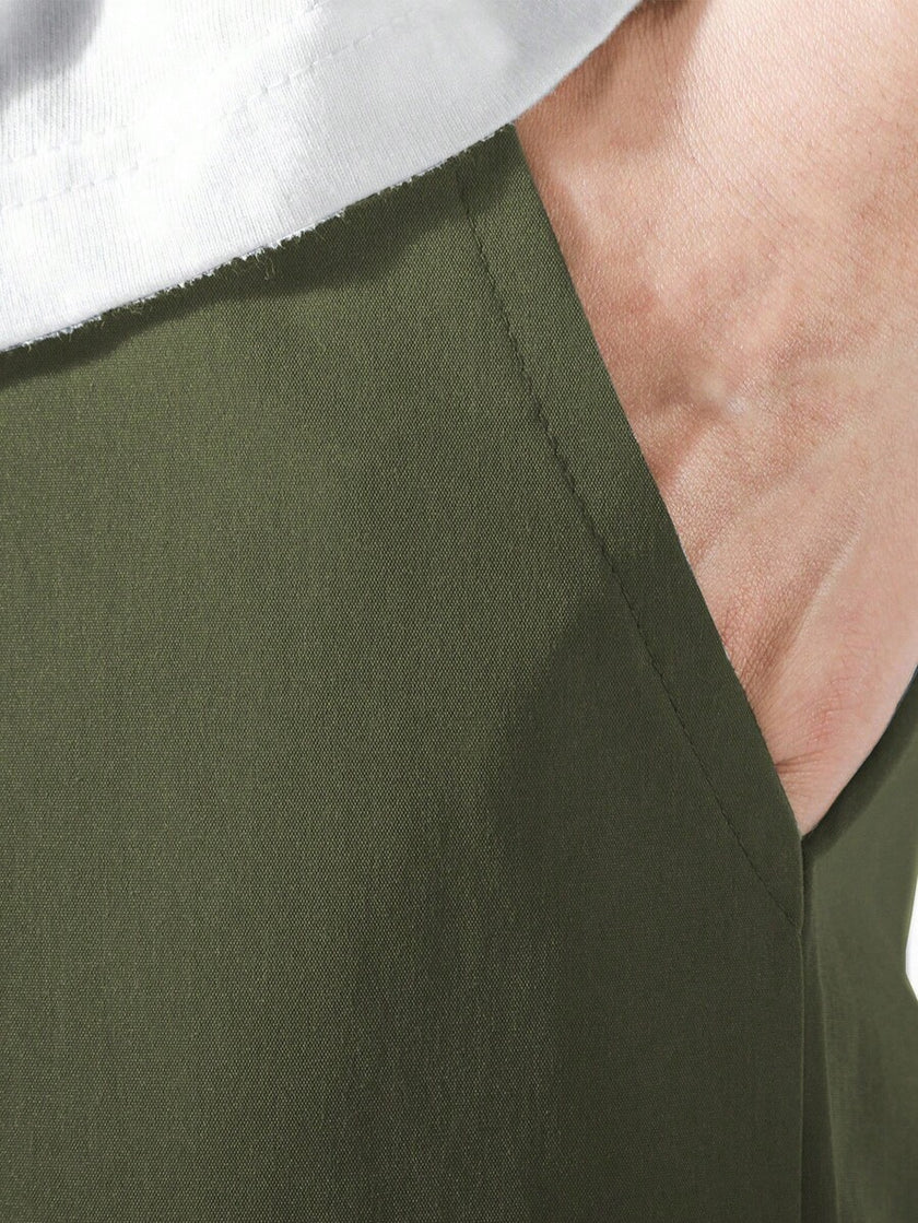 Black Cargo Trousers Drawstring