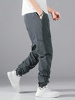 Black Cargo Trousers Drawstring