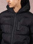 Black Puffer Jacket Insulated Coat - 5