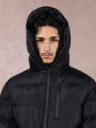 Black Puffer Jacket Insulated Coat - 7