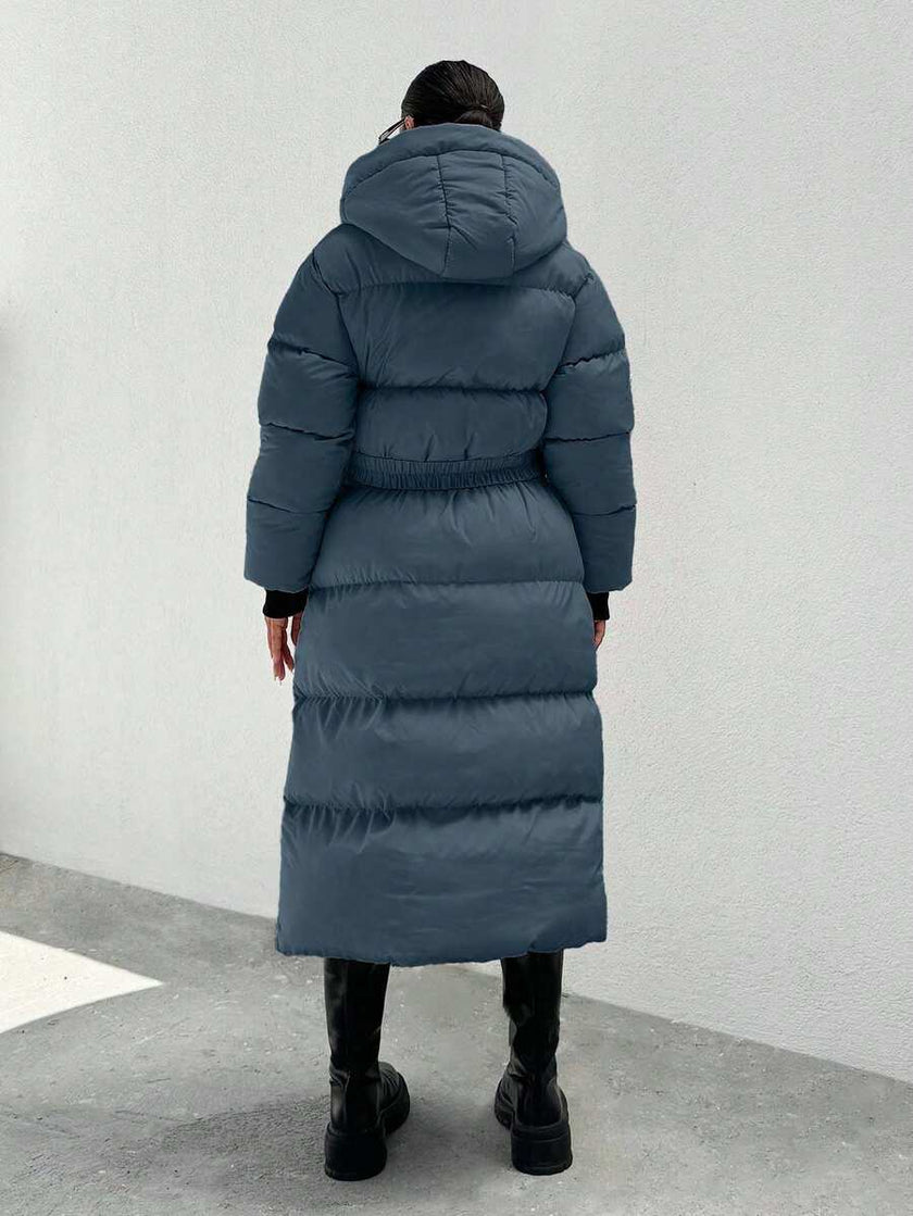 Quilted Long Puffer Coat Black - 69