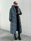 Quilted Long Puffer Coat Black - 70
