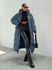 Quilted Long Puffer Coat Black - 71