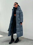 Quilted Long Puffer Coat Black - 72