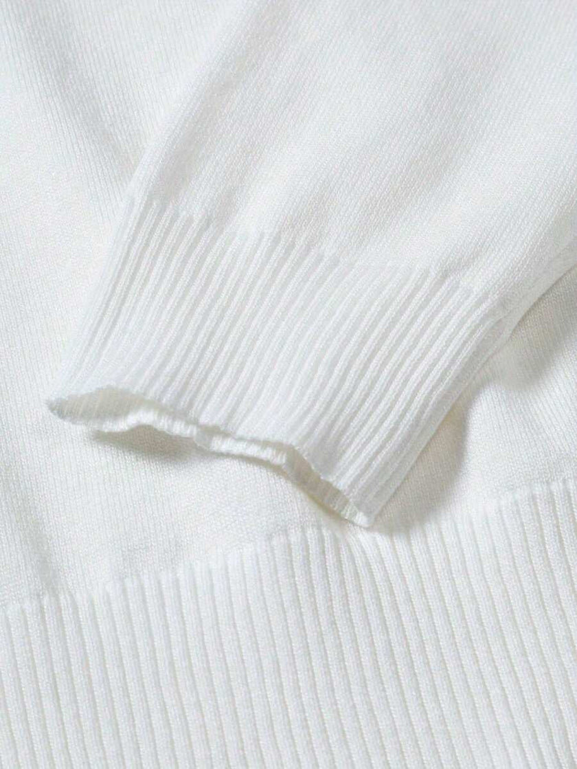 High Neck Knit Sweater Black - 7