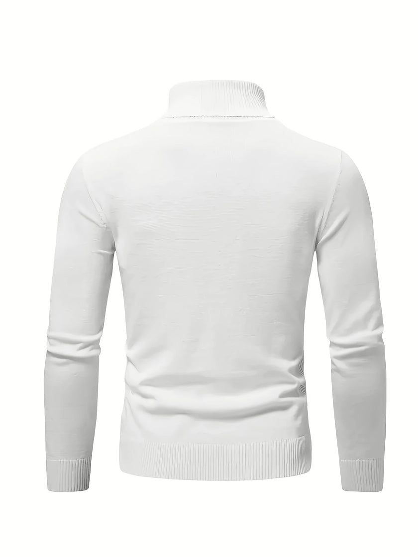 Casual High Neck Sweater Black - 18