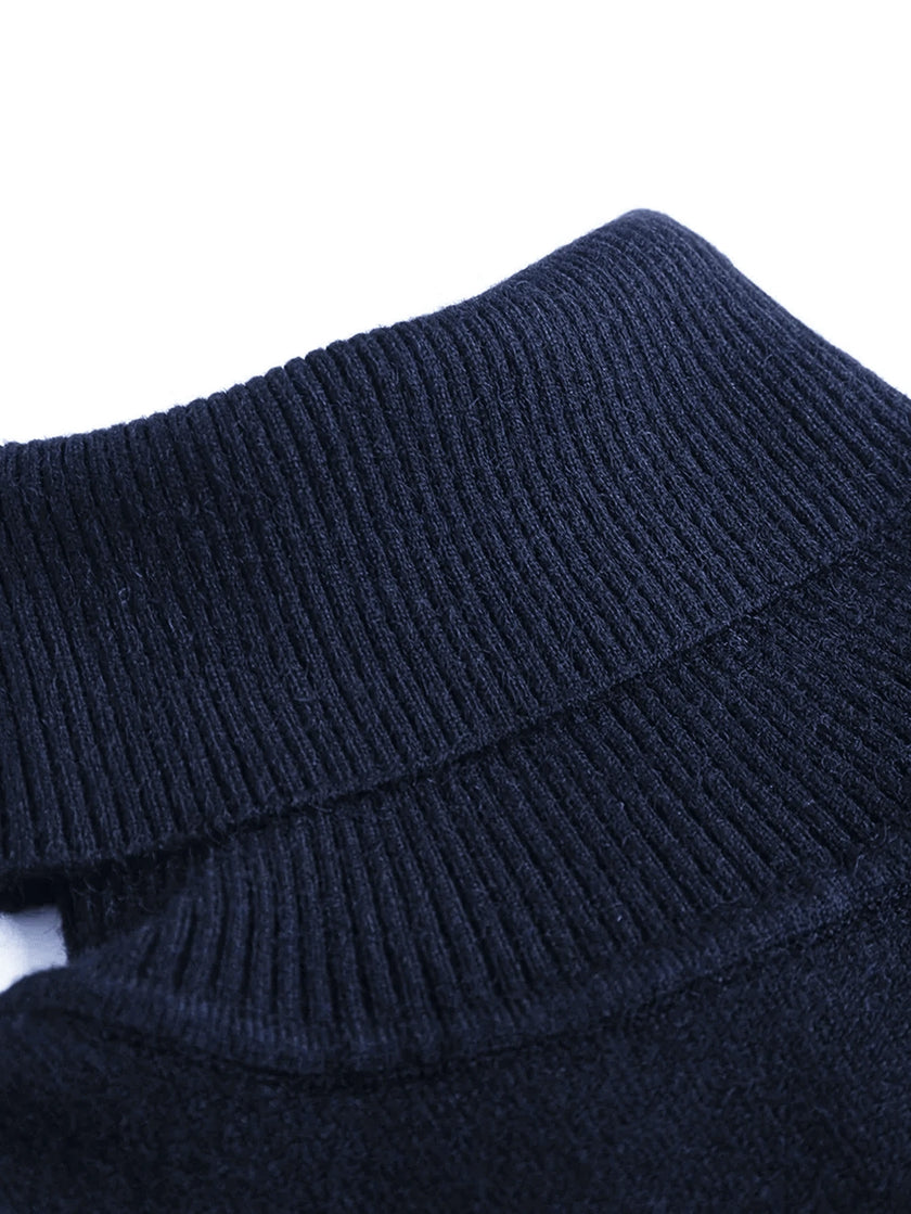Casual High Neck Sweater Black - 11