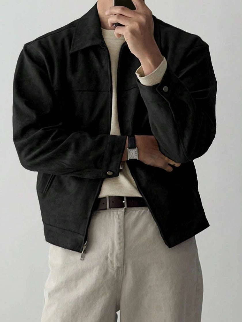 Brown Suede Faux Fur Jacket - 9