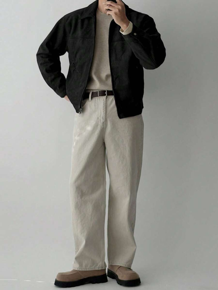 Brown Suede Faux Fur Jacket - 10