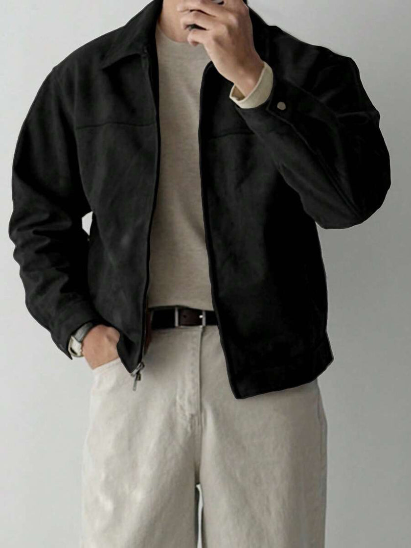 Brown Suede Faux Fur Jacket - 12