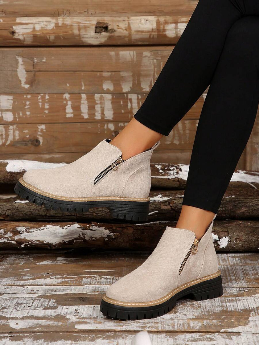 Classic Black Ankle Boots Velvet - 21